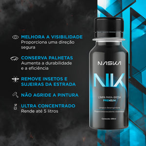 Kit 5 Aditivo Limpa Para-brisa Naska Premium - 100ml